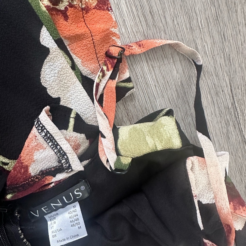 VENUS Black Floral Jumpsuit - Picture 3 of 5